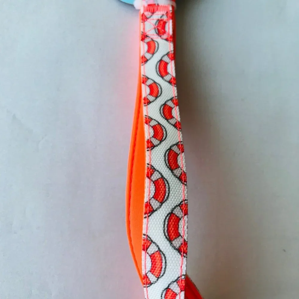 Whimsy DogHAUS Leash Padded Handle  Orange/White   Size: M : 48